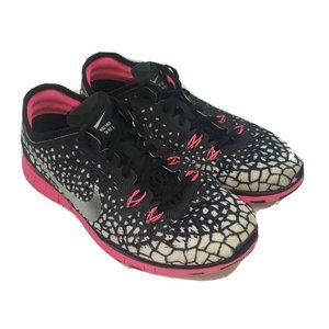 Nike Free 5.0 TR Fit 5 Womens Size 7.5 Running Shoe Sneaker Black Hot Pink